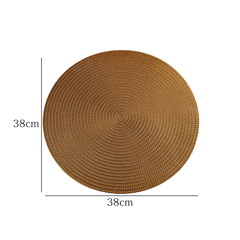 

PVC Plastic Hollow Insulation Round Baroque Mediterranean Coaster Pads Table Bowl Mats 38cm Placemat For Dining Table
