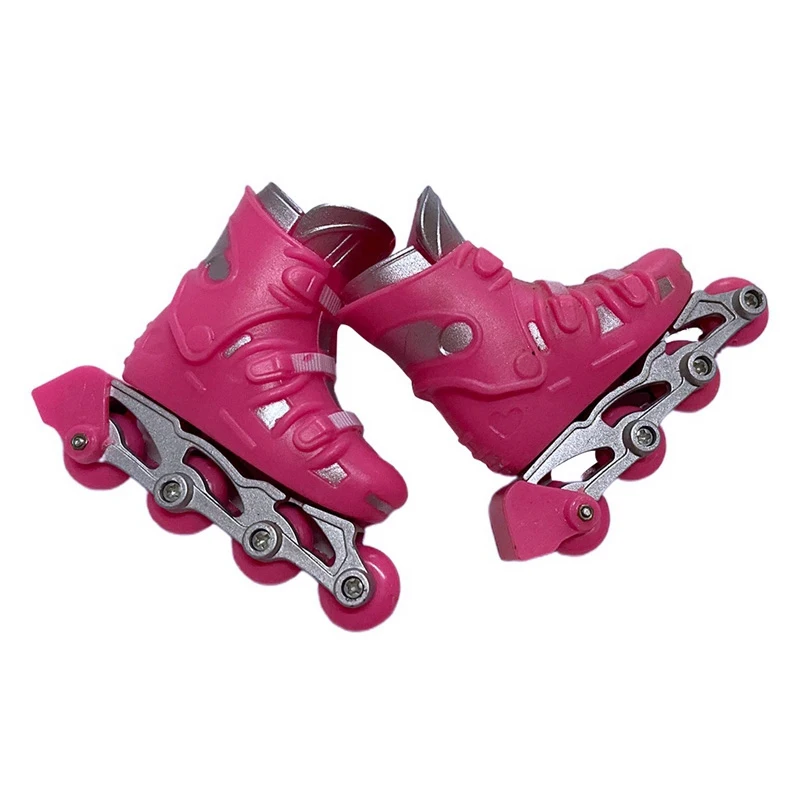 

One Pair ABS Plastic Finger Roller Skates, Sport Games Kids Collectibles Gift, Doll Shoes Accessory Dollhouse Green