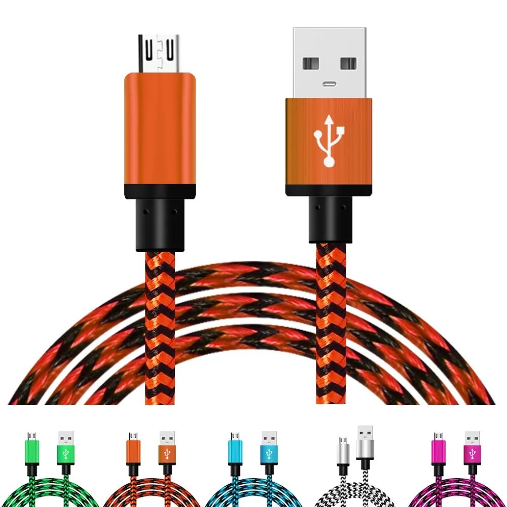 Кабель Micro USB для быстрой зарядки нейлоновый шнур синхронизации данных и