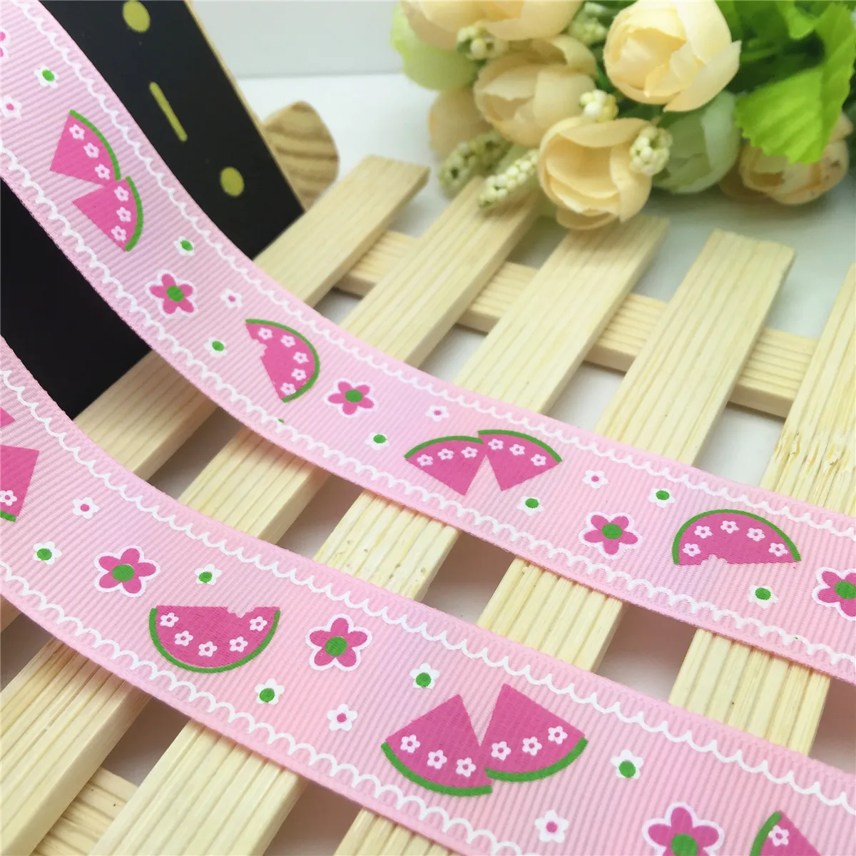 NEW DIY 5 Yard 1'' 25mm Watermelon Printed Grosgrain Ribbon Hair Bow Sewing | Дом и сад