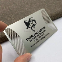 new products bare stainless steel business name card with custom print cutting out holes