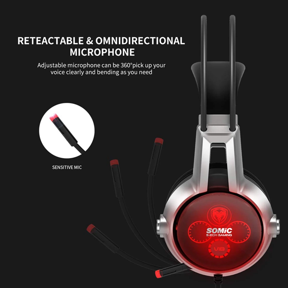 Игровая USB-Гарнитура Somic E95X многоканальные с вибрацией 5 2 физическим