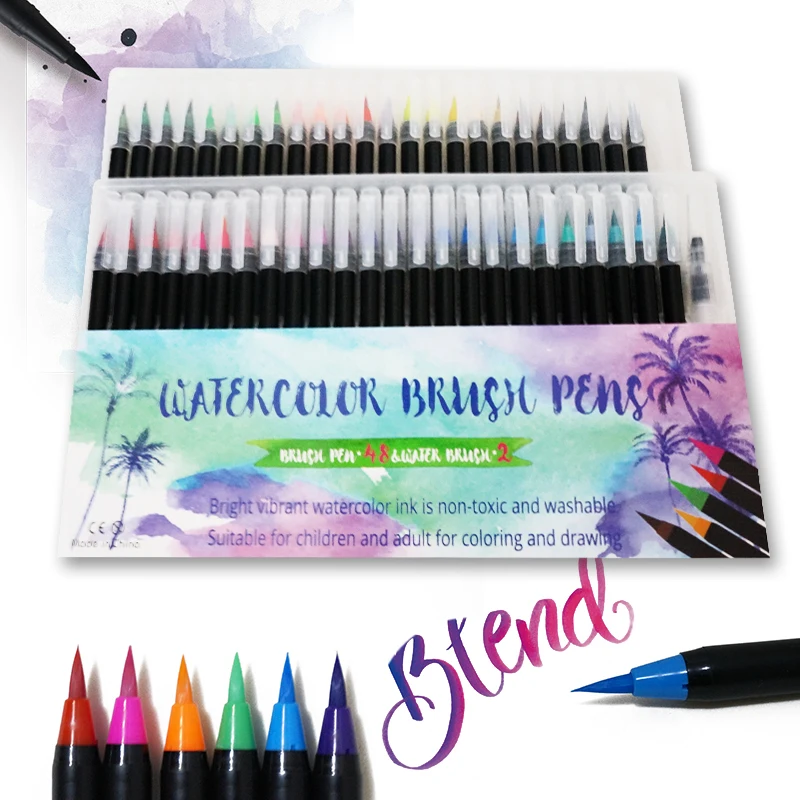 72 цвета Премиум маркеры мягкий набор акварельная кисть для рисования ручка