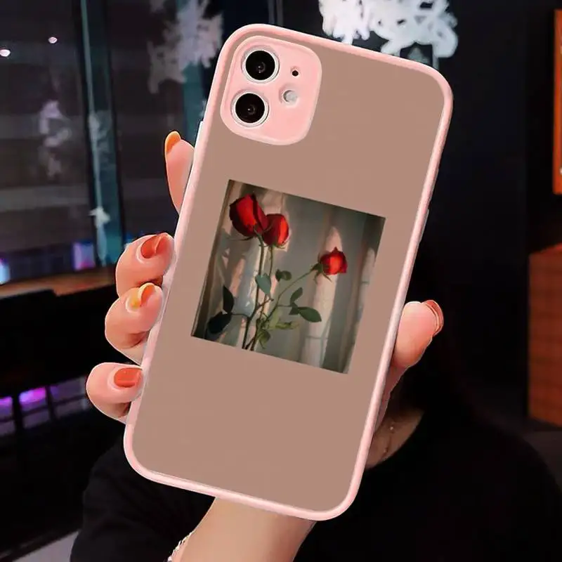 

Aesthetics songs lyrics Phone Case For iPhone 12 11 Mini Pro XR XS Max 7 8 Plus X Matte transparent Pink Back Cover