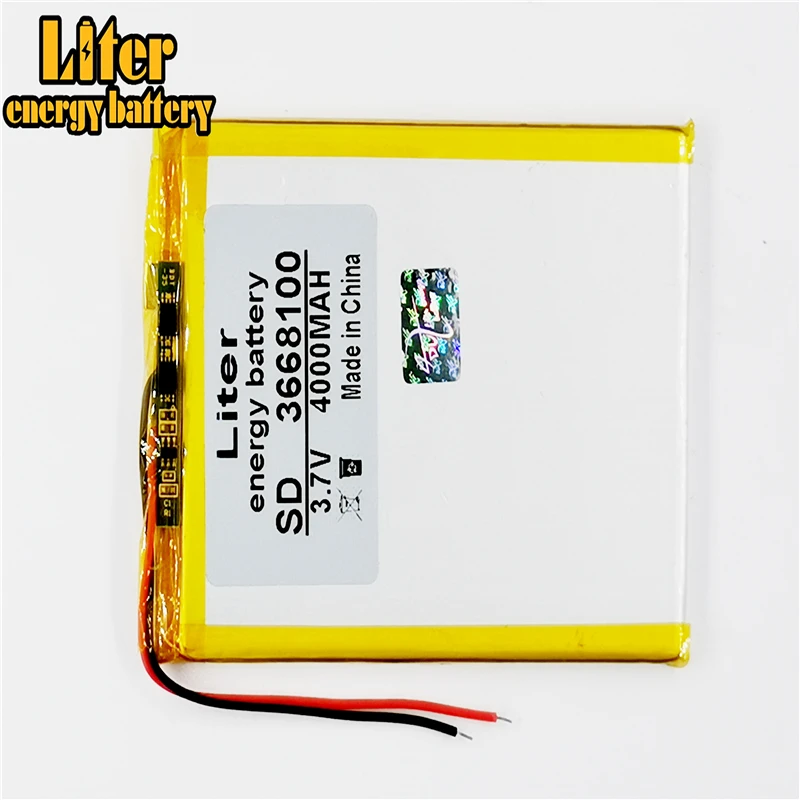 3.7V 4000mAh 3668100 Universal Li-ion battery for tablet pc 7 inch 8 inch 9 inch Mp3 MP4 MP5 GPS DVD e-book