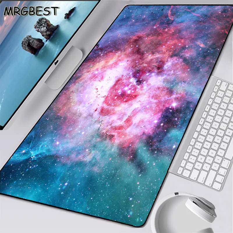Игровой коврик для мыши MRGBEST звездное небо RGB большой компьютерный с выдвижной