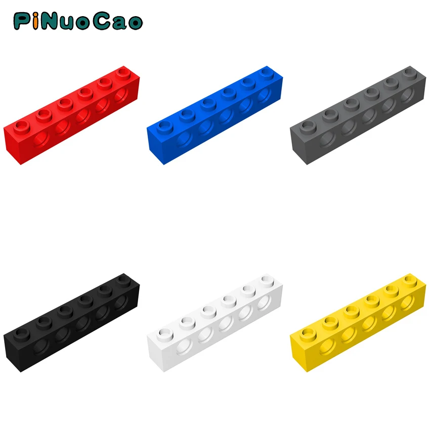

PINUOCAO 3894 MOC Technology 1x6 Perforated Brick 5 Holes 6pcs/LOT Building Block DIY Assembles Particles Toys for Children