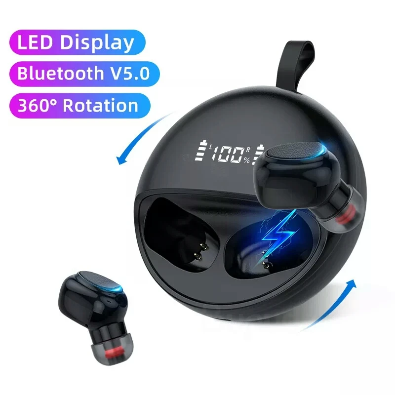 Беспроводные наушники Bluetooth 5 0 светодиодный дисплей TWS беспроводные с сенсорным