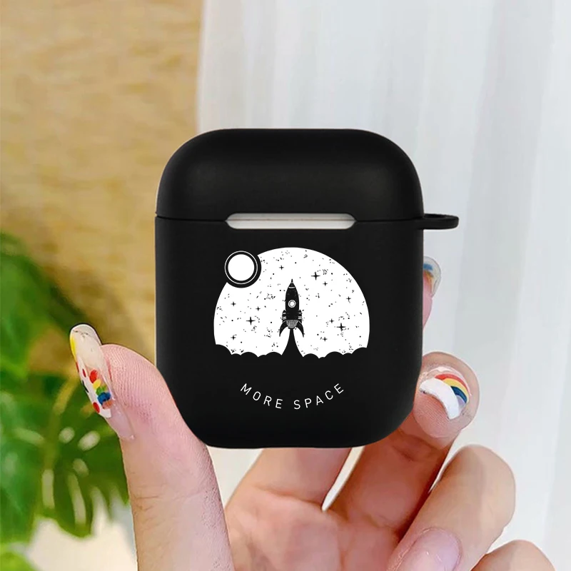 

Чехол для наушников «Вселенная планет» для Airpods Pro 2 1, чехол для астронавта, звезды, карты, мягкий черный силиконовый чехол для наушников Apple ...
