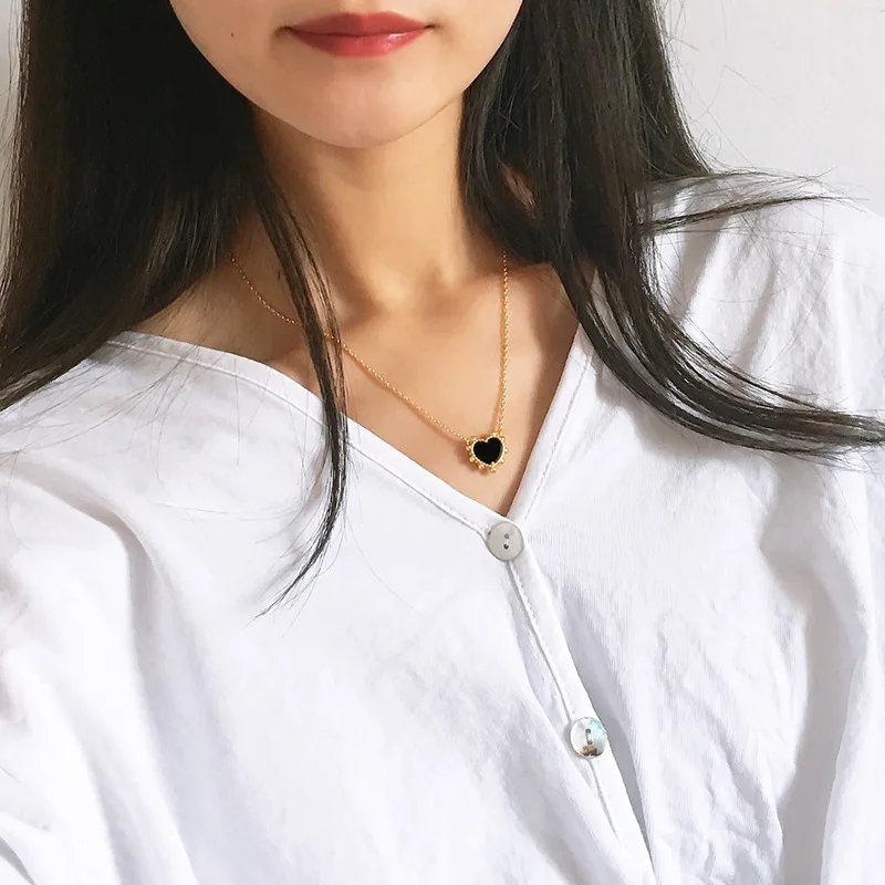 

Copper alloy necklace girl jewelry fashion romantic style love heart shape clavicle chain to send gifts for lovers 2019 new hot
