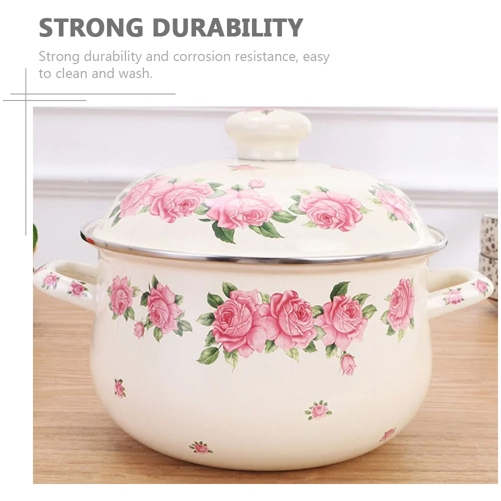 Practical Stew Pot Kitchen Stockpot Enamel Cooking Thickened Stock | Дом и сад