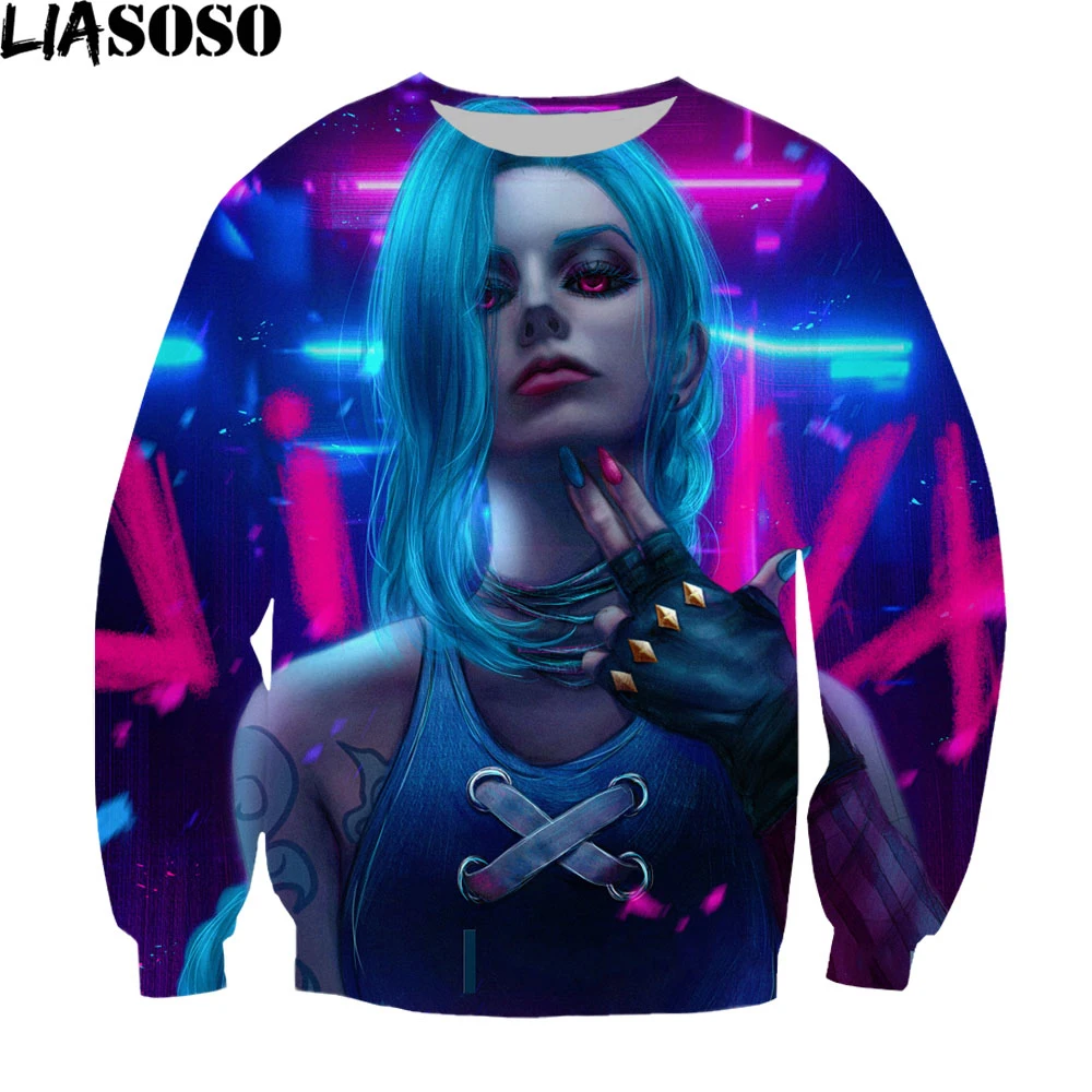 

LIASOSO Anime League Of Legends Arcane 3D Printed Sweatshirts Boy Girl Game LOL Jinx Hip Hop Pullovers Harajuku Tops Tracksuit