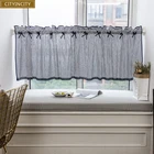 Кружевная занавеска CITYINCITY для кухни, черная вертикальная полупрозрачная Тюлевая Короткая занавеска для украшения дома на заказ
