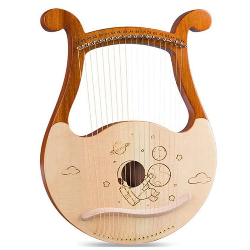 

19 струн Lyre Harp портативный Harp с запасной струной, рычаг настройки, музыкальный инструмент Harp для начинающих любителей музыки и т. д.