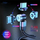 Магнитный USB кабель для iPhone зарядное устройство 540 градусов Поворот USB Тип C кабель для Xiaomi Samsung магнит Быстрая зарядка микро USB кабель