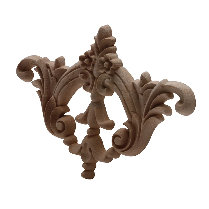 Резьба неокрашенные ретро длинные листья резиновое деревянное домашнее