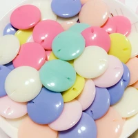 20pcs 20mm mixed color acrylic round flat beads for childrens manual diy necklace bracelet accessories