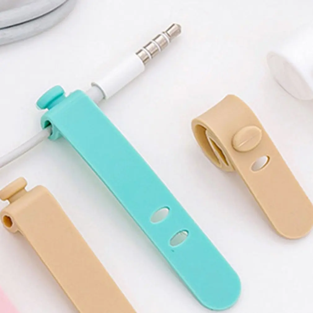 8 шт. сплошной цвет устройство для сматывания кабеля органайзер настольный набор