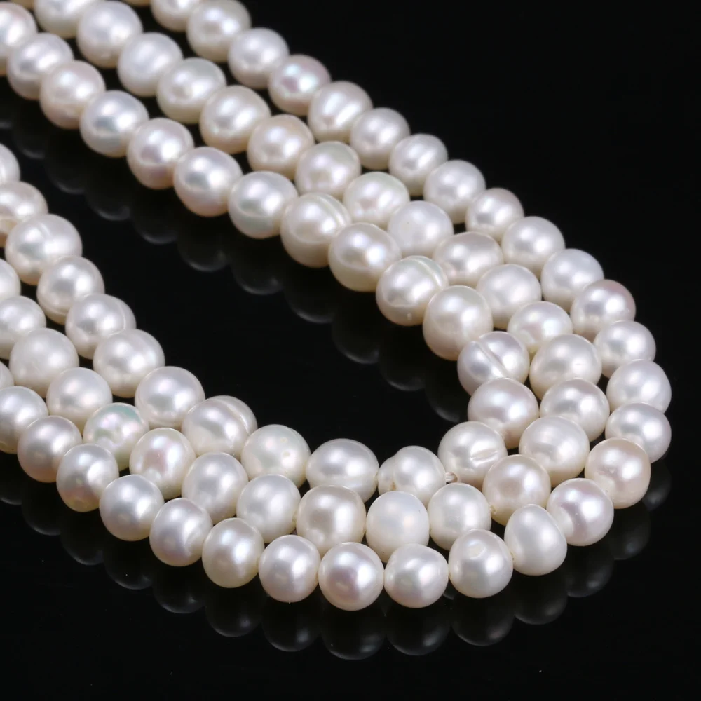 5-6mm-2-white Высококачественные бусины из натурального пресноводного культивированного жемчуга, круглые бусины для изготовления ювелирных изделий, ожерелье 13 дюймов, Размер 2,5-3 мм - Цвет: 5-6mm-2-white