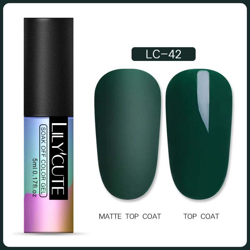 42 LILYCUTE матовый Гель-лак для ногтей Gery color зимний Гель-лак для ногтей матовое верхнее покрытие отмачиваемый УФ-Гель-лак для нейл-арта - Цвет: 42