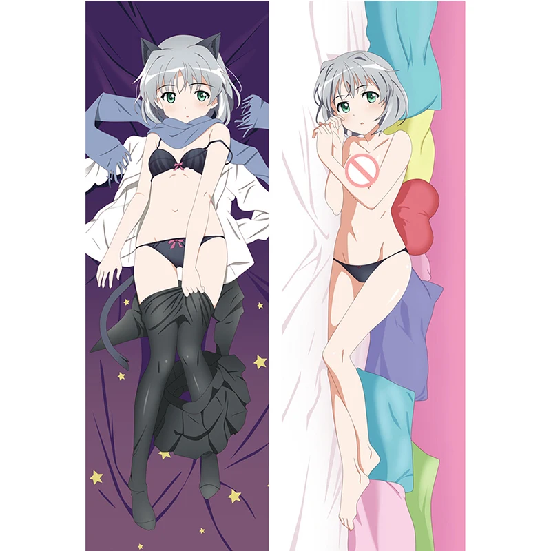 Страйк ведьмы аниме девушка Gertrud Barkhorn Perrine Clostermann длинная подушка для тела чехол с