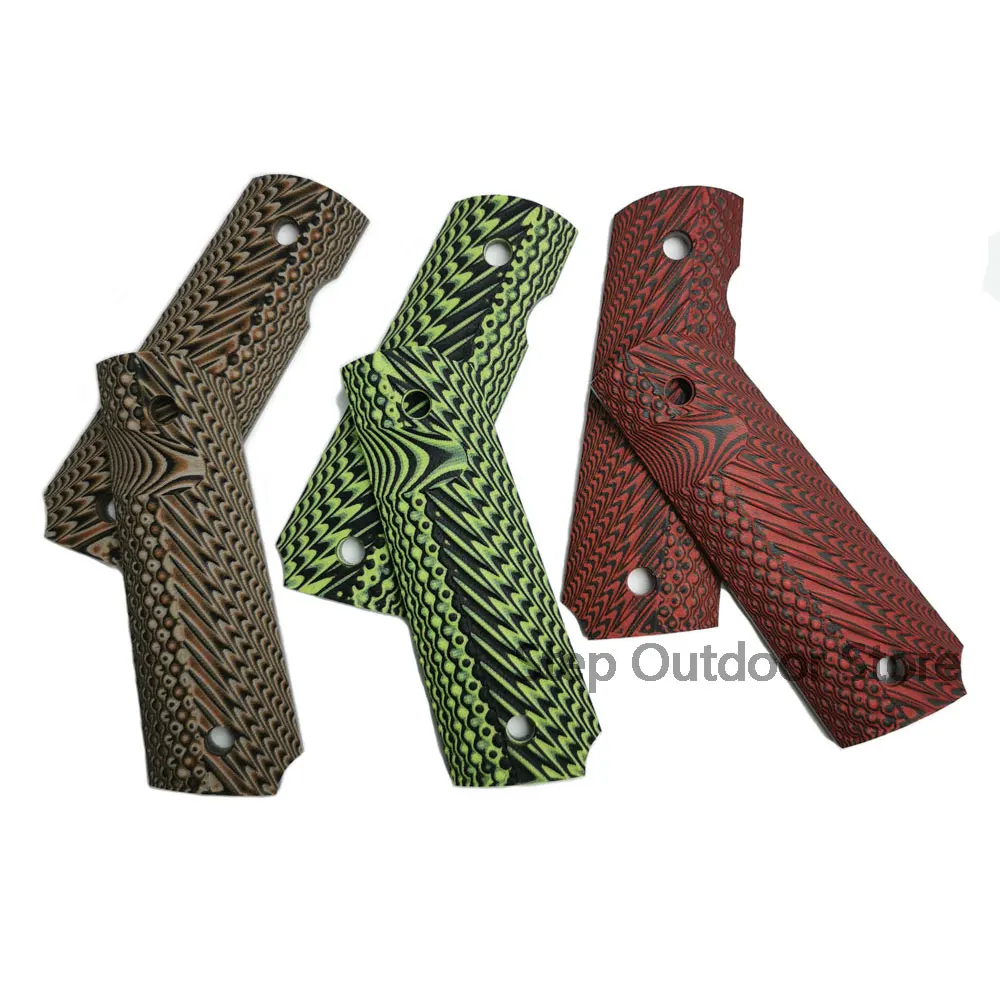 

2 Pieces Tactics Pistol 1911 Grips Brown G10 Knife Handles Patch G10 Grips custom Grips CNC Material 1911 Accessories