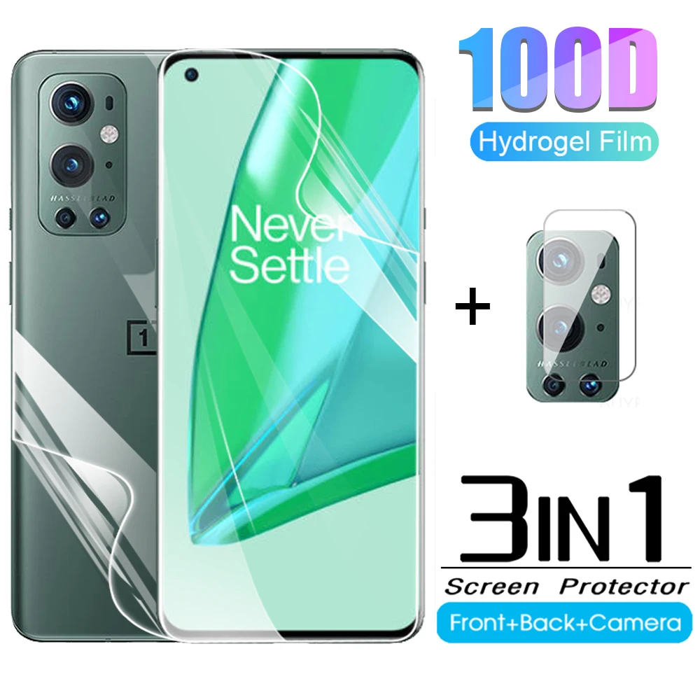

3-в-1 Передняя и задняя Гидрогелевая пленка для OnePlus 9 Pro Защитная пленка для объектива камеры 1 + 9Pro 9R one plus 9 Pro экран HD мягкая пленка