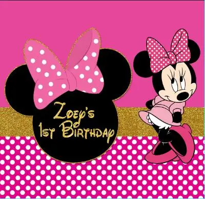 8x8FT золотой розовый ребенок Минни Маус вечерние лук бутик пользовательские