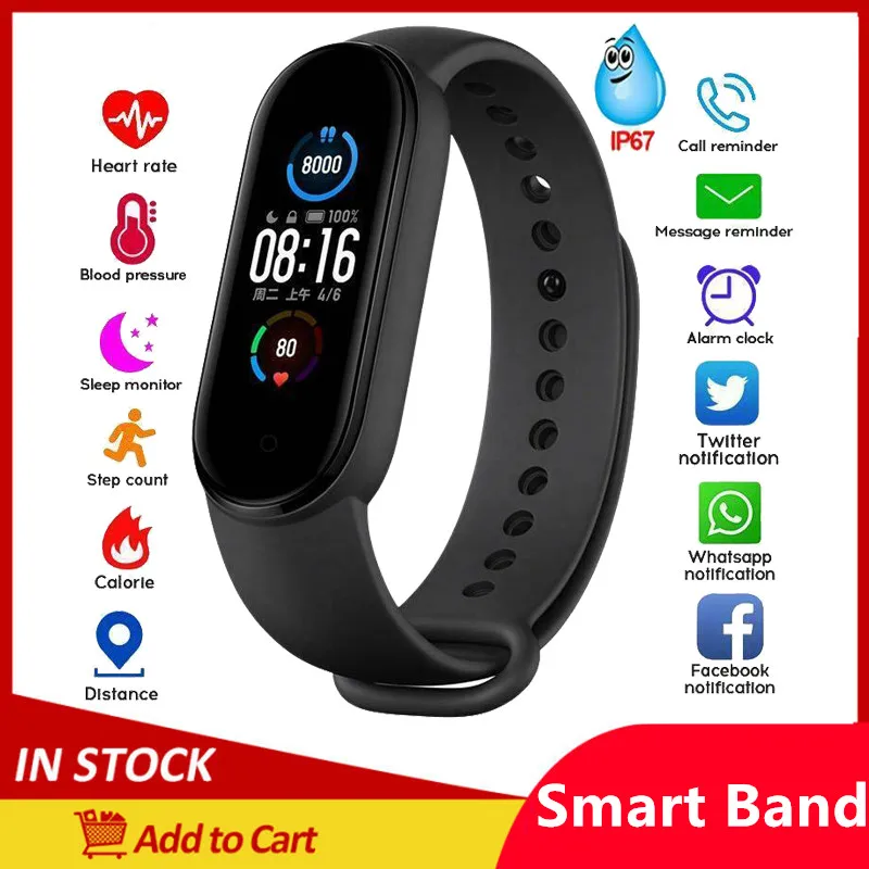 M5 Smart Band Sport Smart Watch Men Woman Blood Pressure Heart Rate Monitor Fitness Bracelet For Android IOS Smart Wristbands