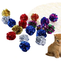 1 piece cat crinkle ball toy interactive cat teaser toy creative mylar crinkle ball toys pet kitten training exercise supplies