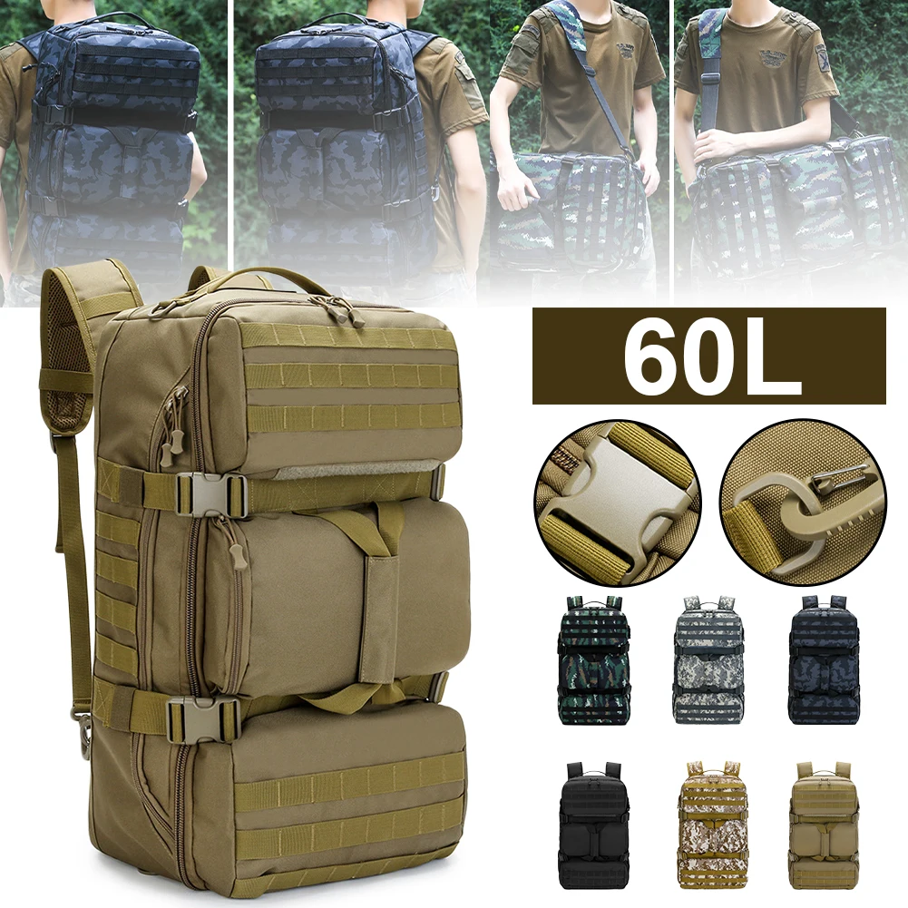 

New 60L Outdoor Military Molle Backpack Assault Combat Pack Large Capacity 600D Oxford Water-Resistant Rucksack Fast delivery