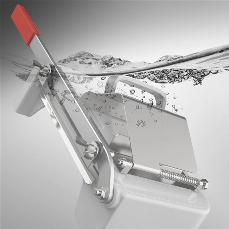 Rebanador de carne de aleaci&oacute;n + acero inoxidable, utensilio de cocina, grosor ajustable, Manual, para el hogar-4