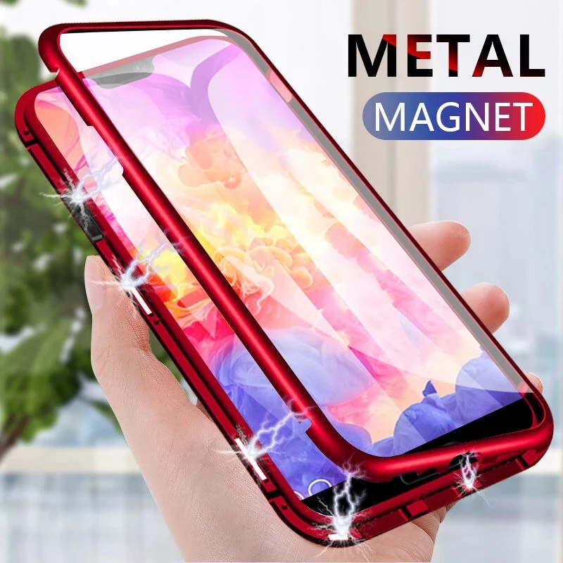 

360 Magnetic Adsorption Metal Case For Samsung S21 S20 S10 S9 S8 Note 20 Ultra 10 Plus A72 a71 A70 a52 A51 A50 A32 A12 M51 Cover