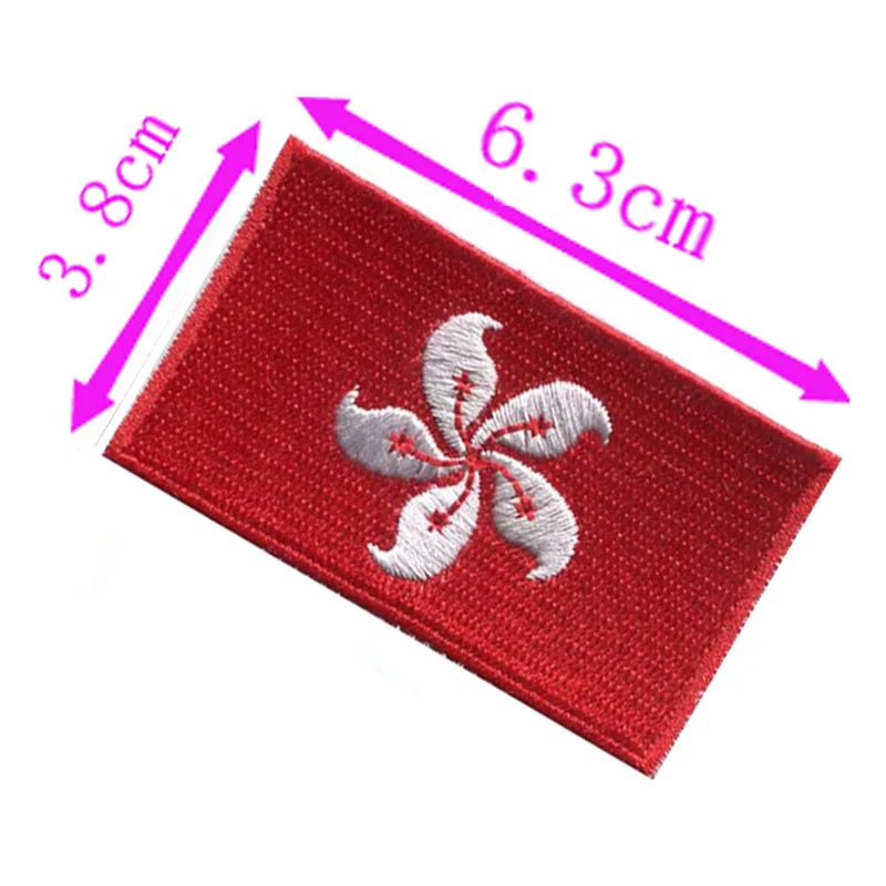 Гонконг Китай флаг страны вышивка патч 6 3 см Широкий Высокое качество железа на