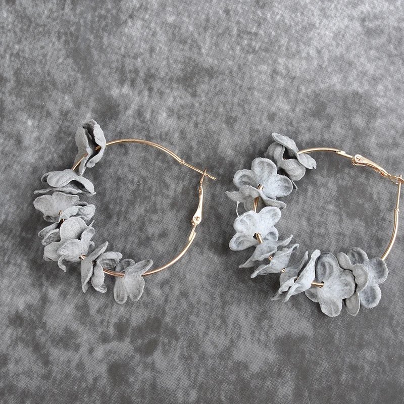 Модные женские цветочные серьги корейские ювелирные изделия Круглый Большой