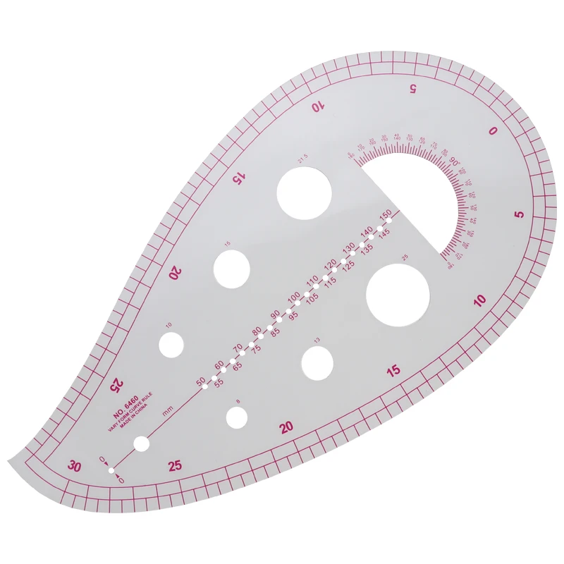 6460 SplIne Sewing Patchwork Feet Tailor Yardstick Cloth Cutting Rulers Plastic Transparent French Curve Ruler |