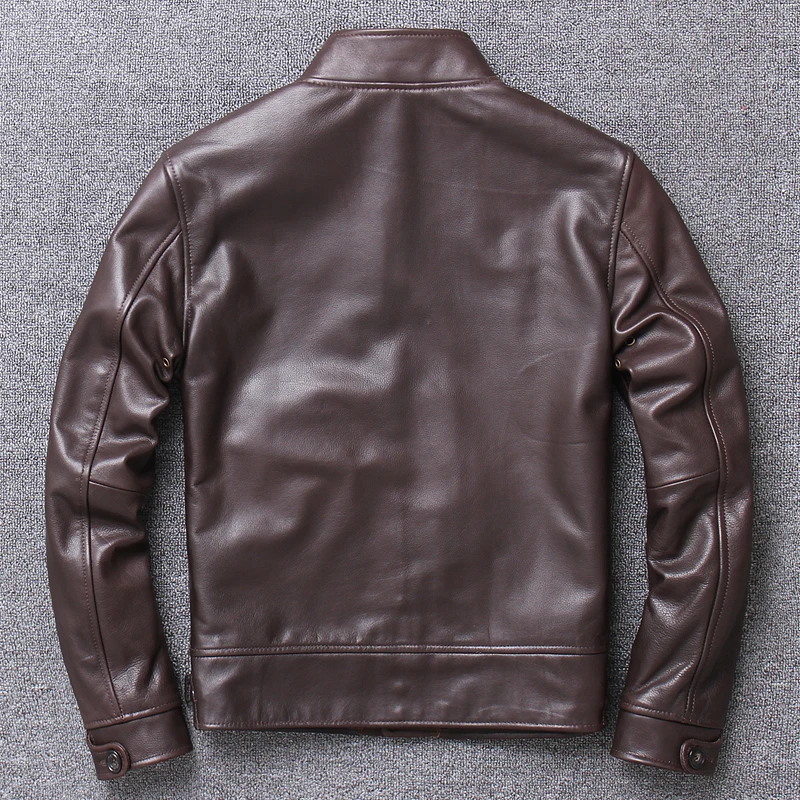 

Vintage cow skin genuine leather jacket american casual style genuine leather coat