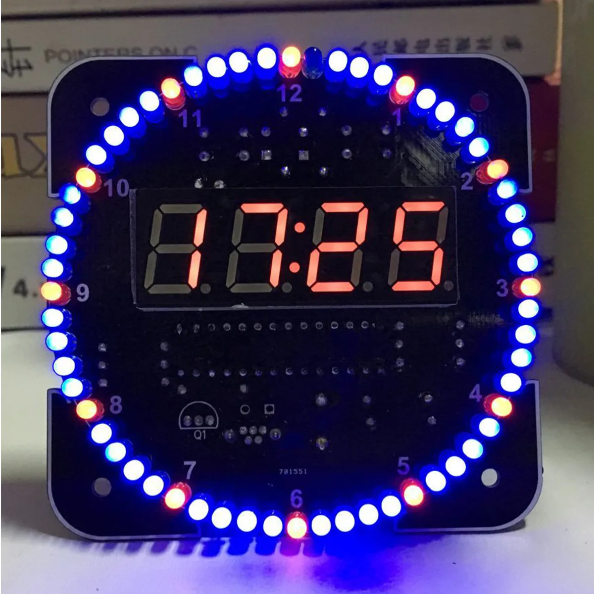 DIY светодиодный электронный цифровой будильник DS1302 вращающийся комплект 51 SCM обучающая доска 5 в xp Дата дисплей Принцип дизайн
