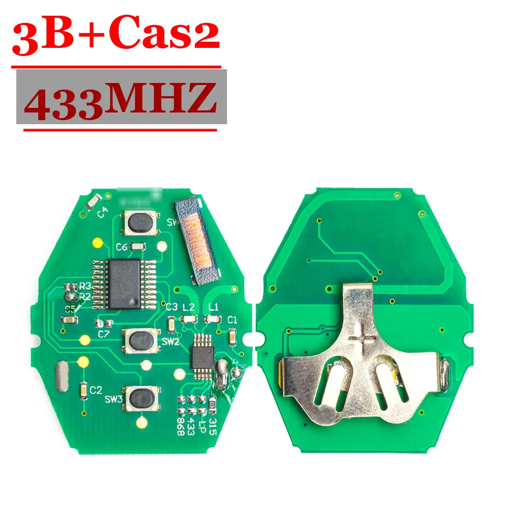 

XNRKEY CAS2 Remote Key Borad 3 Button 433MHz ID7944 for B-M-W 3 5 6 7 X3 X5