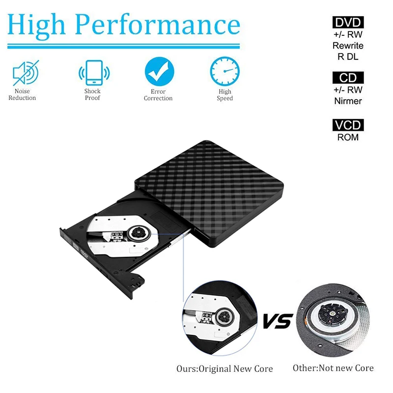 Внешний DVD-привод USB Тип C DVD RW CD запись портативный оптический привод плеер для ПК