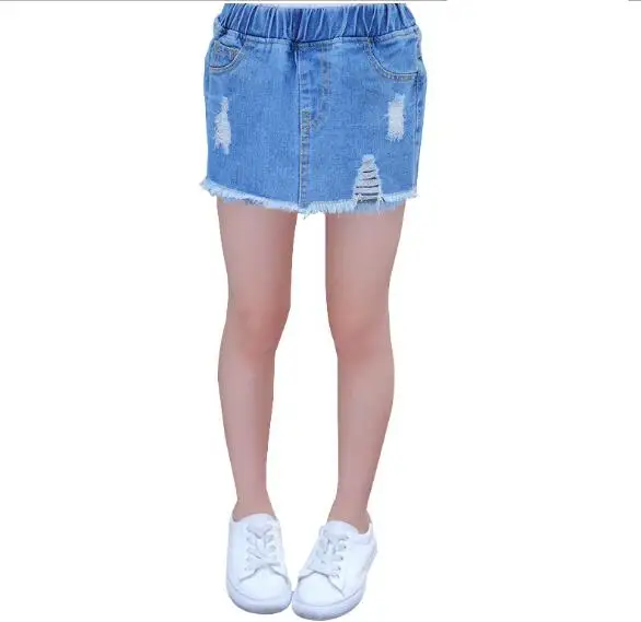 2021 Summer Children's Clothes Girls Shorts Solid Holes Denim Thin Baby Girl For Big Kids Short Pants Jean | Мать и ребенок