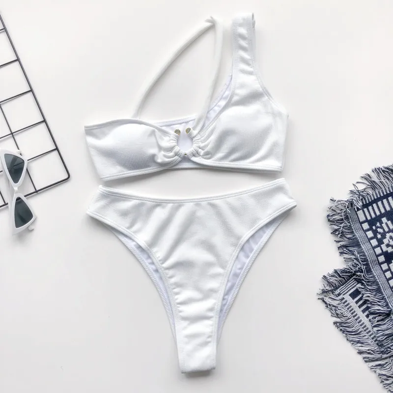 Женский раздельный белый сексуальный купальник бикини 2020 летний бюстгальтер на