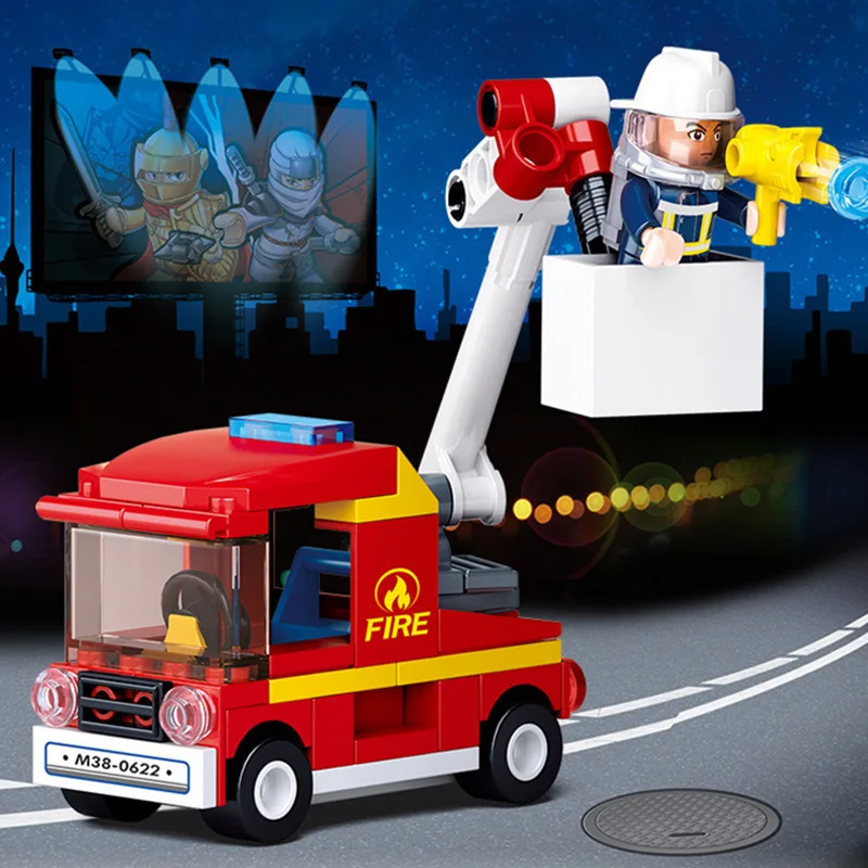

323PCS fire alarm series 4styles Fire Hero fire truck building block models children DIY toys boys creative birthday gifts B0622
