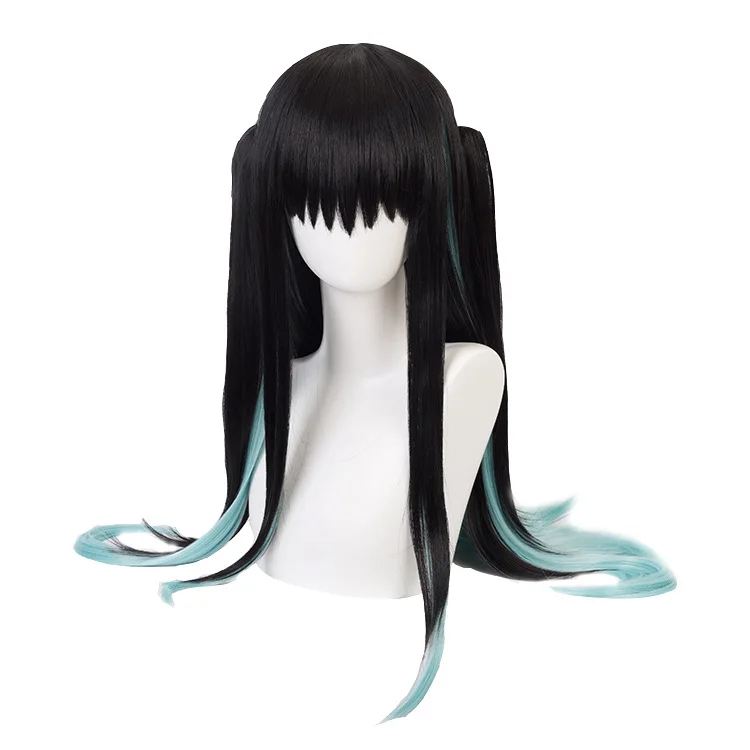 

2020 Anime Demon Slayer Kimetsu no Yaiba Tokitou Muichirou Ponytails Wig Cosplay Costume Heat Resistant Synthetic Hair Long Wigs