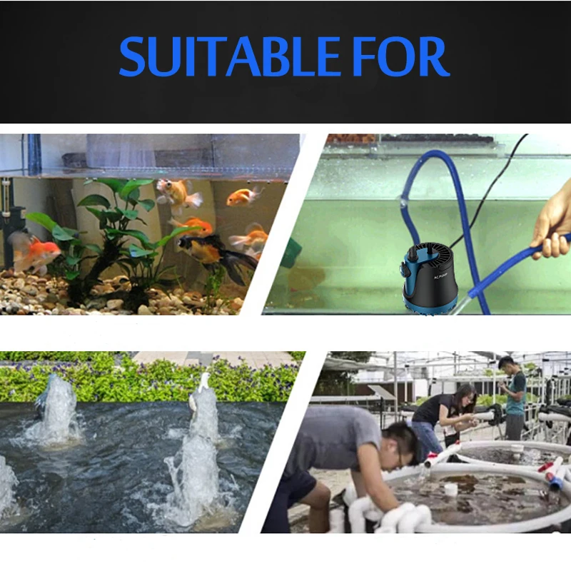 

25/35/60W New Home Submersible Water Pump Submersible Waterfall Silent Fountain Pump for aquarium fish tank Garden Fountain 220V