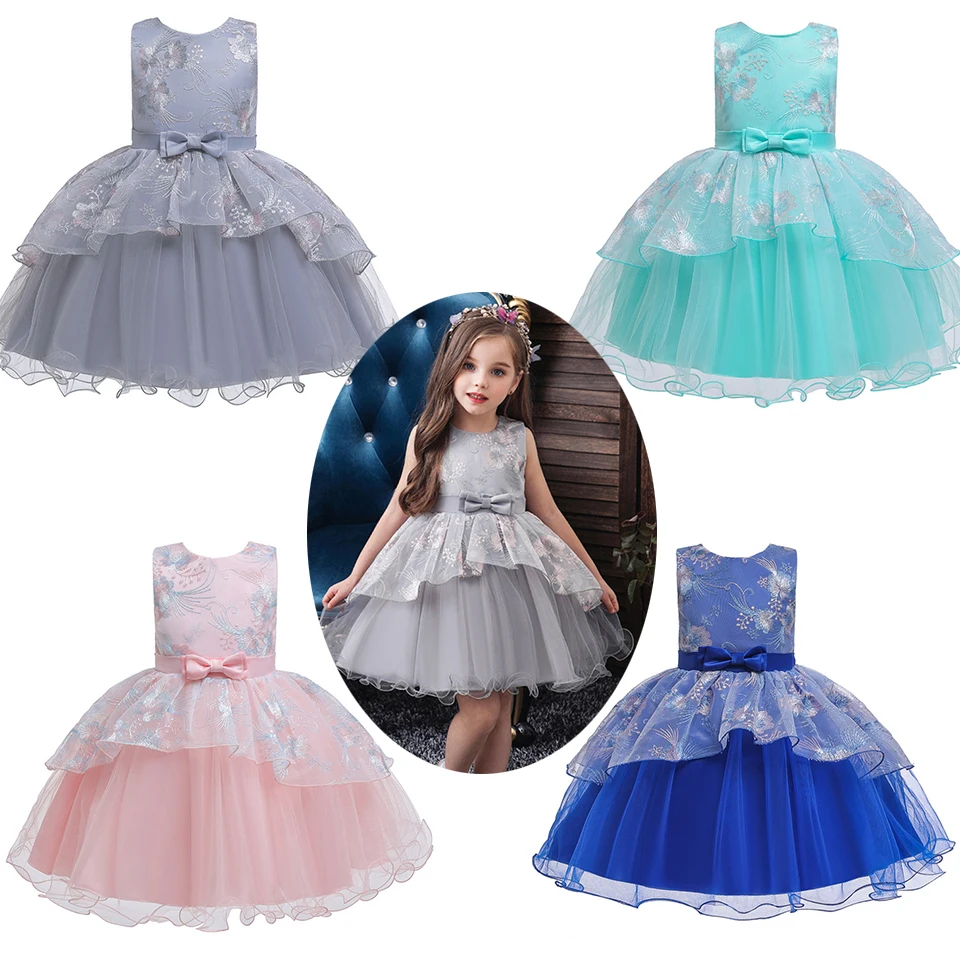 Baby Girl Dresses Lace Embroidery Christmas Dress Wedding Gown Children Clothing Kids For Girls Ceremony Party | Детская одежда и