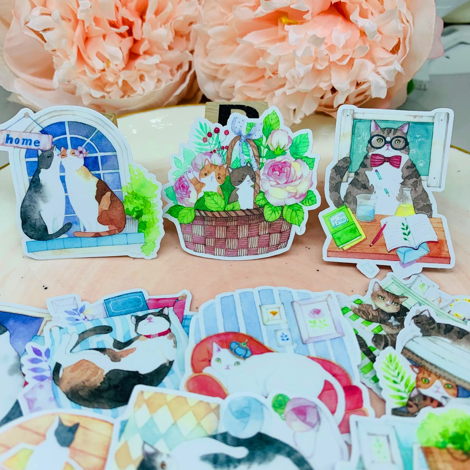 20 шт. ежедневная наклейка в виде кошки бумажная для скрапбукинга кавайные