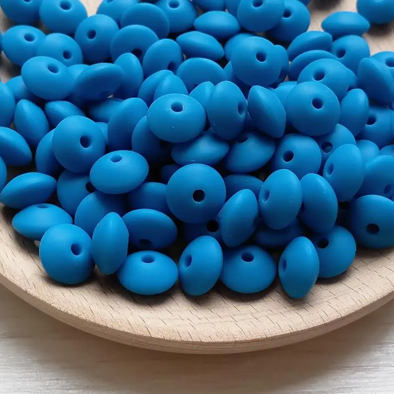 deep sky blue Jojochew хорошее качество блюдце силиконовые бусины 12 мм Силиконовые Прорезыватели для зубов еда класс Детские трофеи BX1-36 - Цвет: deep sky blue