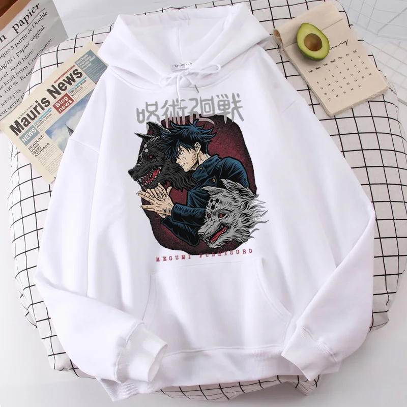 Men's Hoodies Japanese Anime Jujutsu Kaisen Hoodie Yuji Itadori Cartoon Sweatshirts Tops Kawaii Gojo Satoru Graphic Streetwear