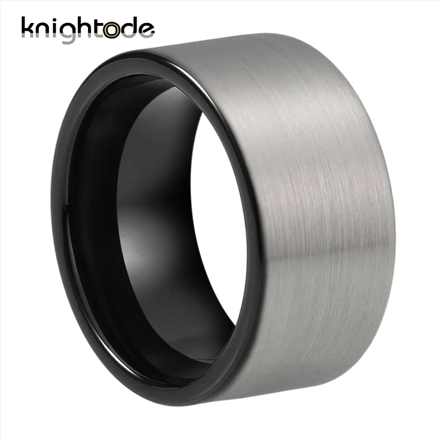 12 мм Большой Ширина Черный карбид вольфрама для мужчин большой палец кольцо